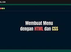 Cara Membuat Menu Website Dengan Html